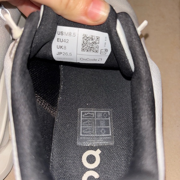 On Running OQ Men's White and Black Athletic Shoes - Picture 7 of 8